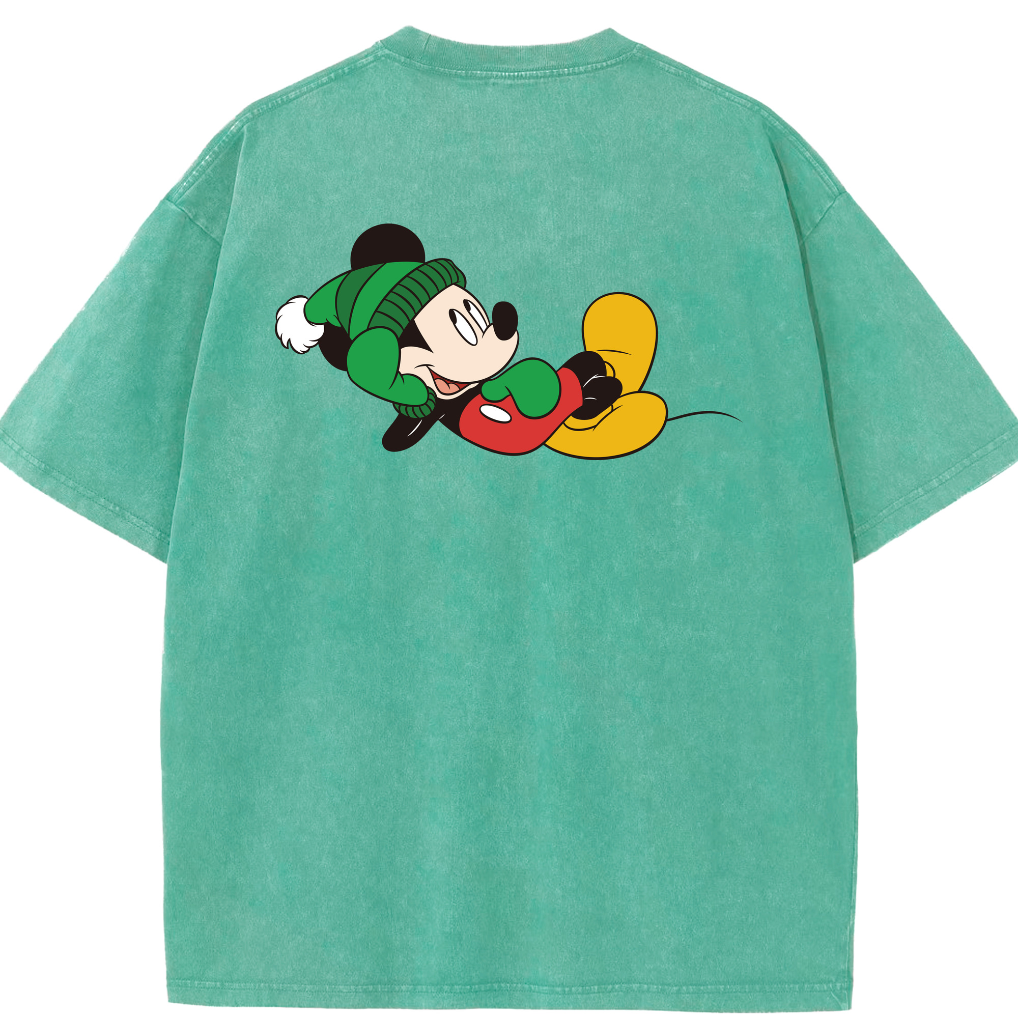 （画像用） ミッキーマウス Mickey Mouse 綿100% ヴィンテージ風 半袖Tシャツ（背面プリント）